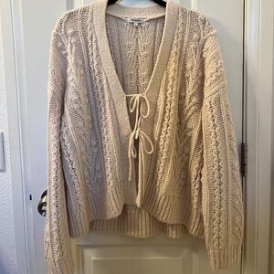 Madewell Cable Tie Front Cardigan Sweater